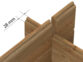901 White Wood detail 28 mm notches corner connection 2
