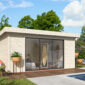 1 White Wood cabin Lydia 14 4 m2 Slide NATURAL wb