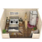 2 White Wood cabin Lydia 14 4 m2 Slide 3d cut