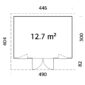 6 Palmako cabin Aurelia 12 7 m2 measures